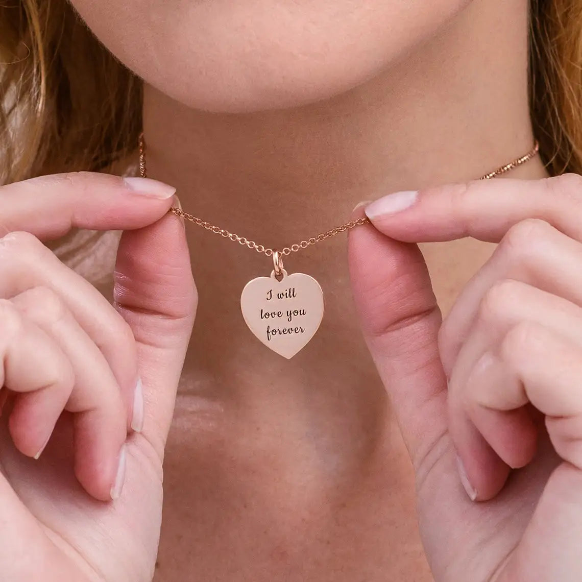 Personalised Engraved Heart Pendant Necklace