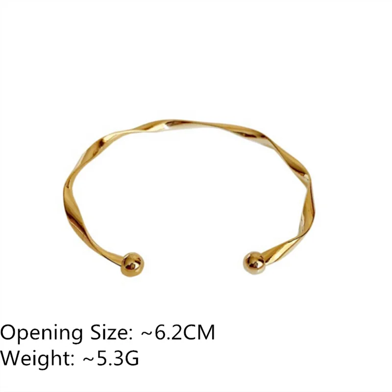 Open Twisted Gold Bangle