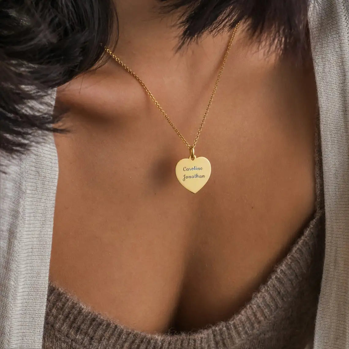 Personalised Engraved Heart Pendant Necklace