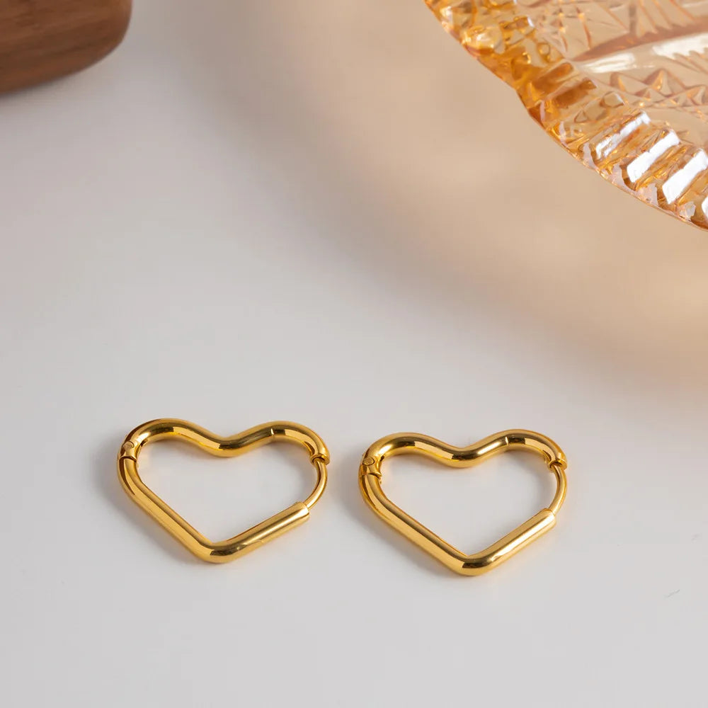 Heart Circle Earrings