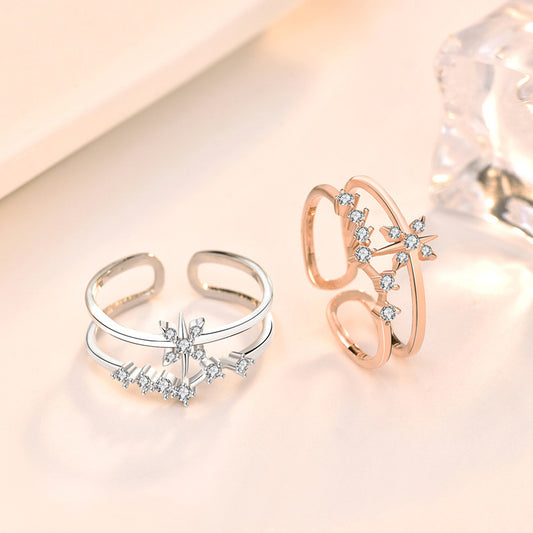 Double Layer Star Adjustable Ring