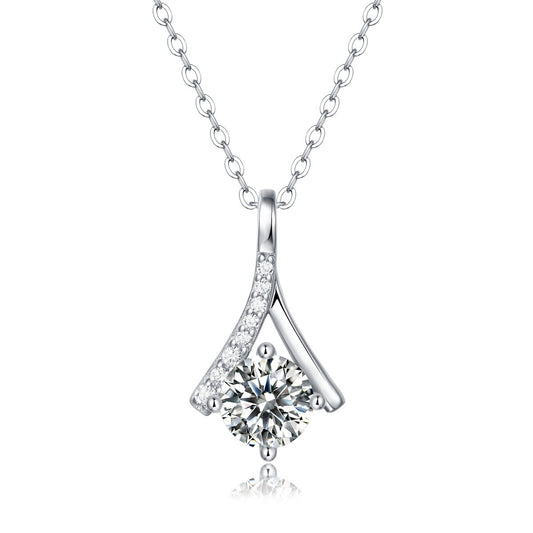 Party Moissanite CZ V Letter Necklace