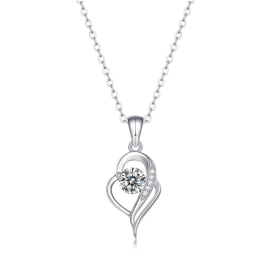 Moissanite CZ Irregular Heart Necklace