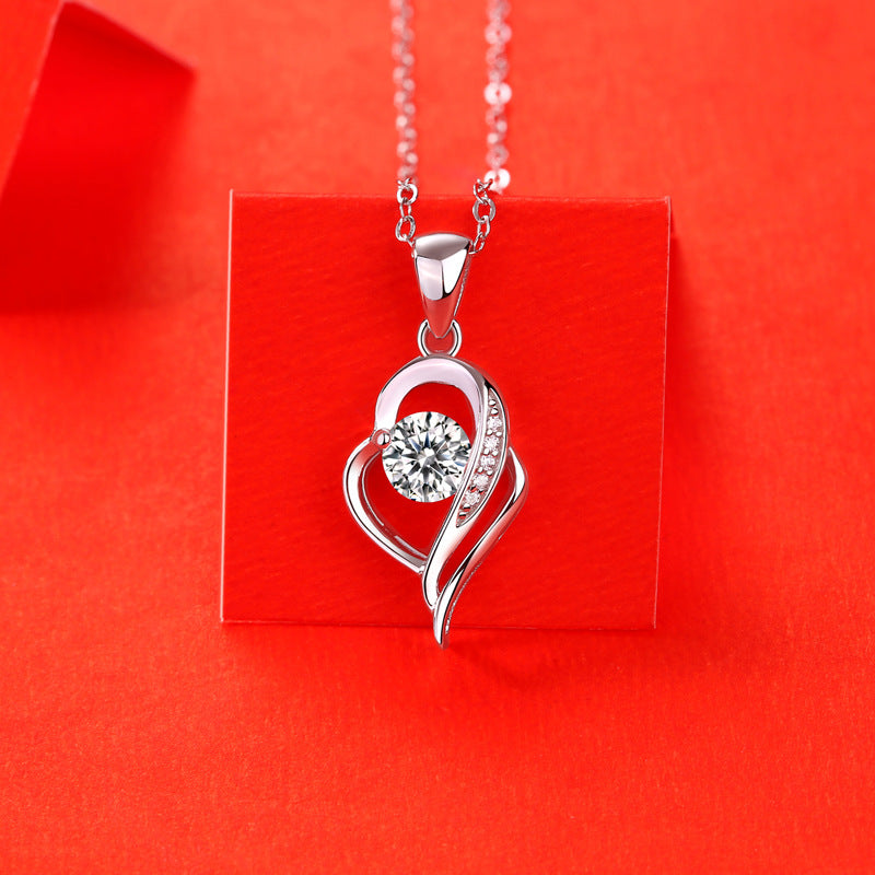 Moissanite CZ Irregular Heart Necklace