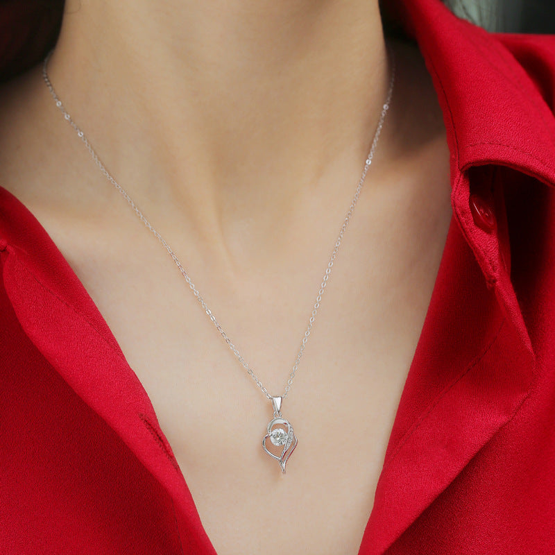 Moissanite CZ Irregular Heart Necklace